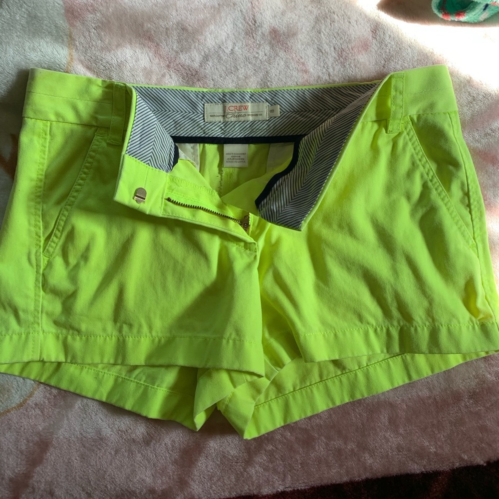 J Crew Neon Green shorts
